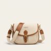 7MONDAYS Canvas & Leather Crossbody Saddle Bag